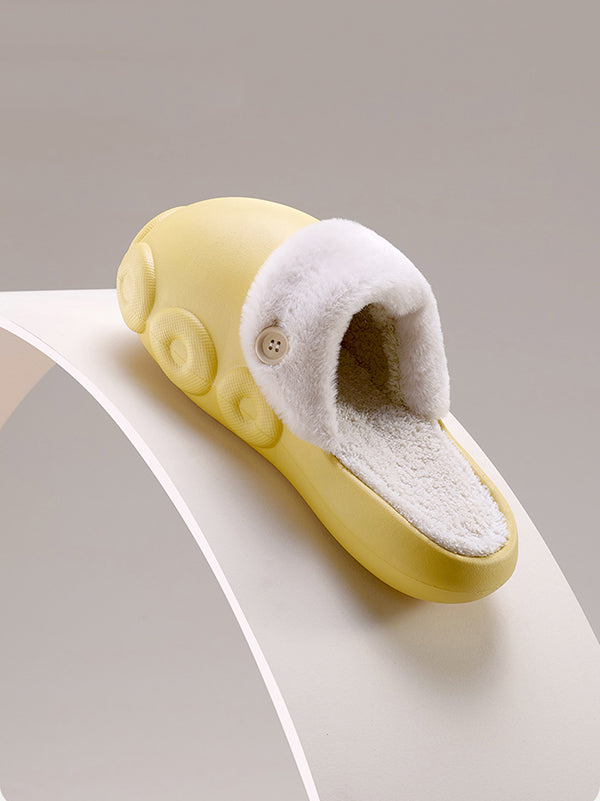 Warm Removable Washable Waterproof Thick-Soled Cotton Slippers