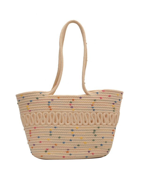 Contrast Color Hollow Polka-Dot Handbags