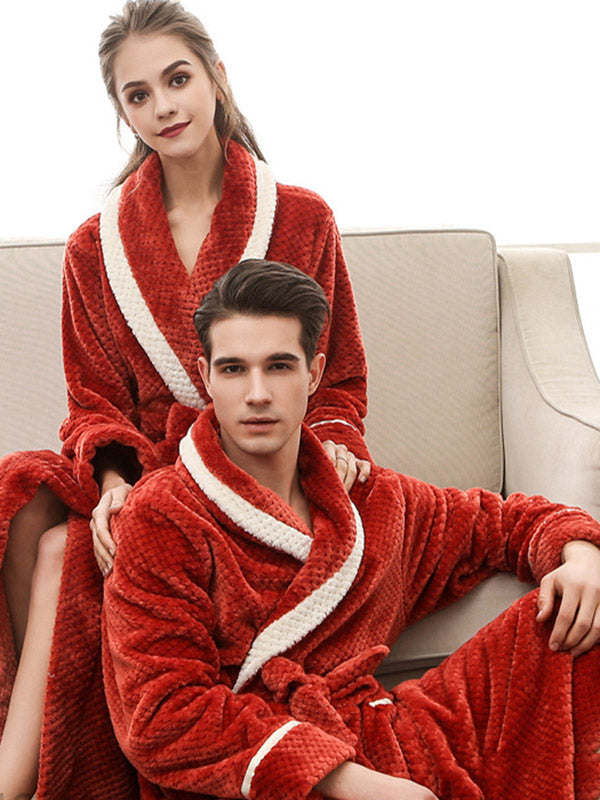 Comfortable Solid Warm Pajama Robe