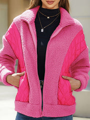 Split-Joint Velvet Long Sleeves Loose Lapel Outerwear