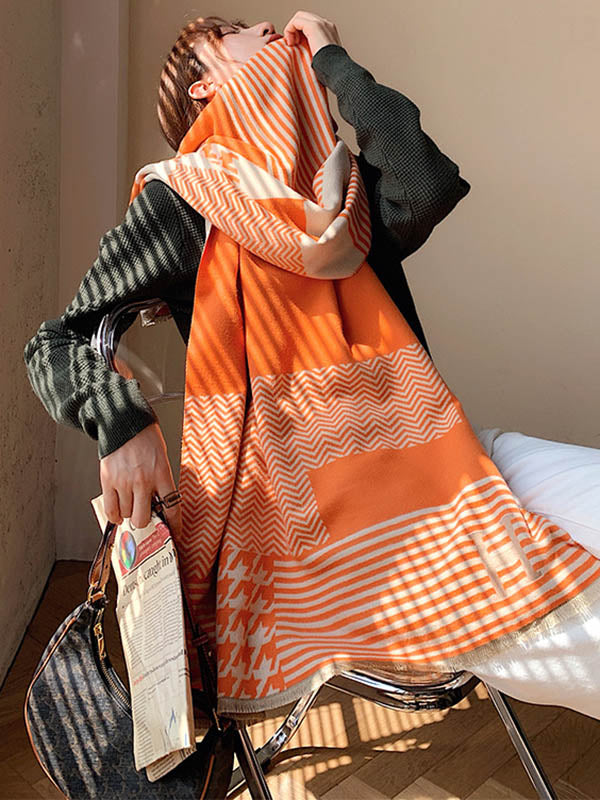 Imitation Cashmere Printed Double-Side Shawl Scarf