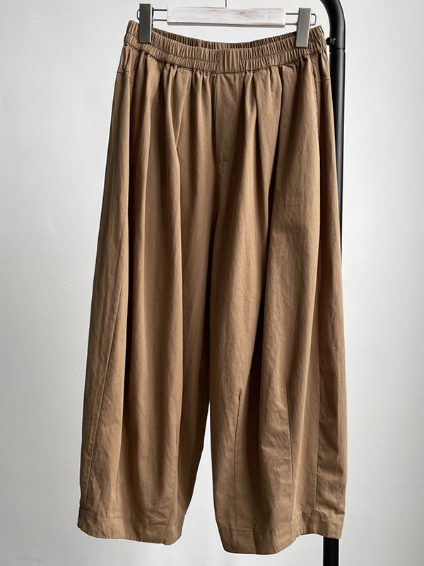Elasticity Solid Color Loose Casual Pants Bottoms