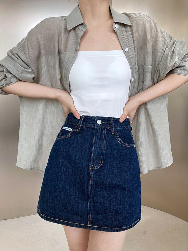 Simple Casual Solid Color Spaghetti-Neck Vest Top