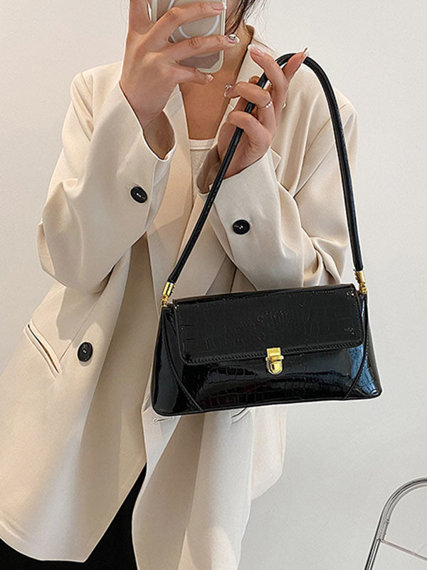 Crocodile Pattern Zipper Handbags