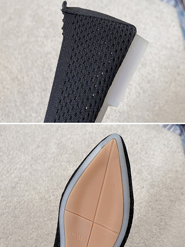 Breathable Hollow Solid Color Flat Shoes