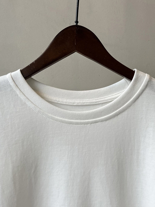 Split-Joint Loose Sleeveless Round-neck T-Shirts Tops