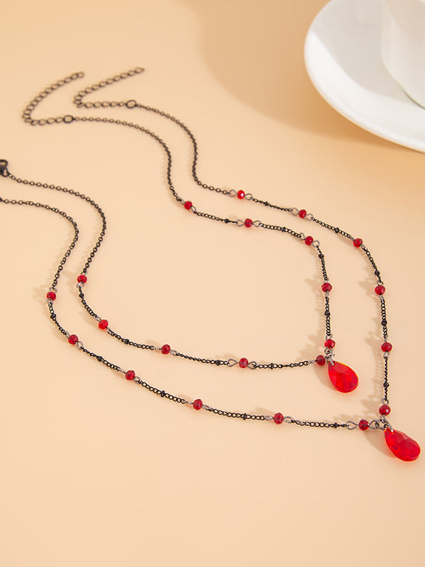 Double Layered Geometric Necklaces Accessories