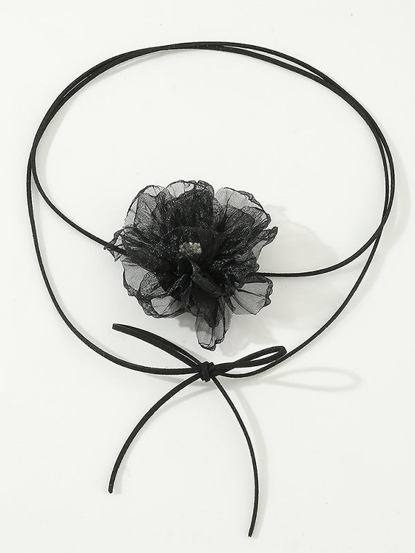 Flower Shape Gauze Necklaces Accessories Dainty Necklace