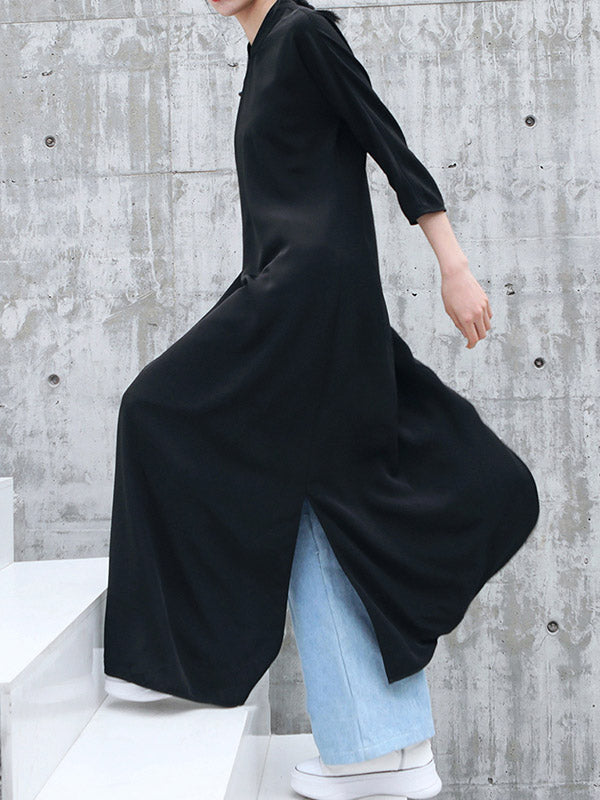 Vintage Solid Buckle Long Cheongsams