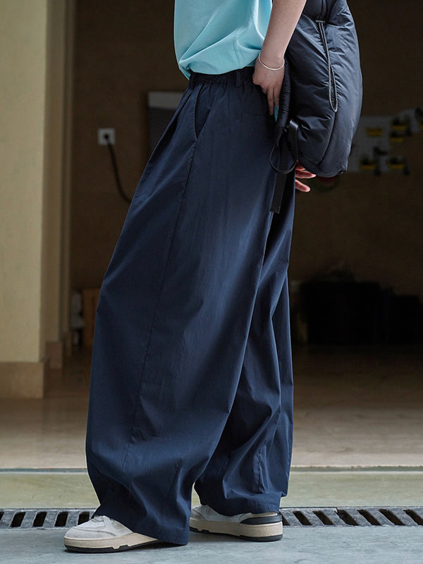 Pleated High Waisted Wide Leg Trousers Casual Pants Bottoms