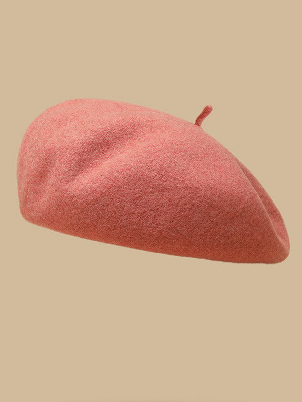 Simple Wool Solid Color Beret Hat