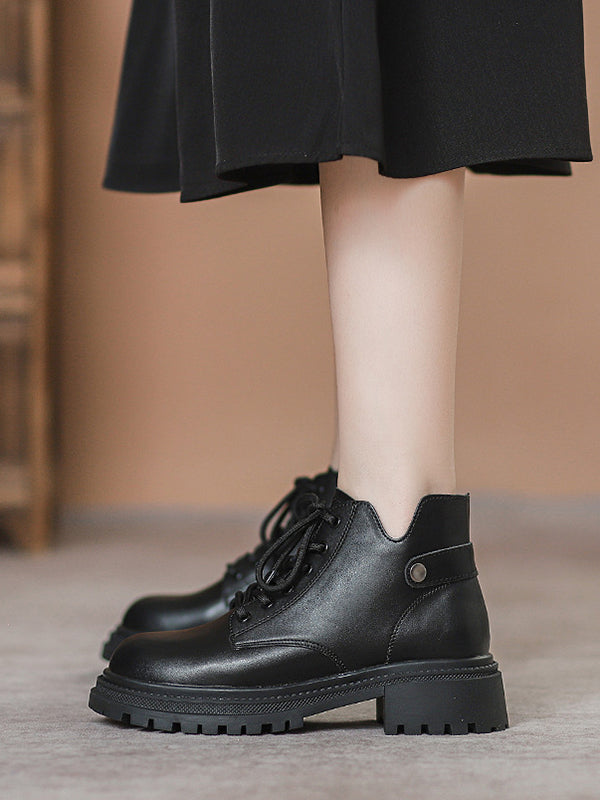 Lace-Up Rivet Round-Toe Split-Joint Dr. Martens Boots Boots