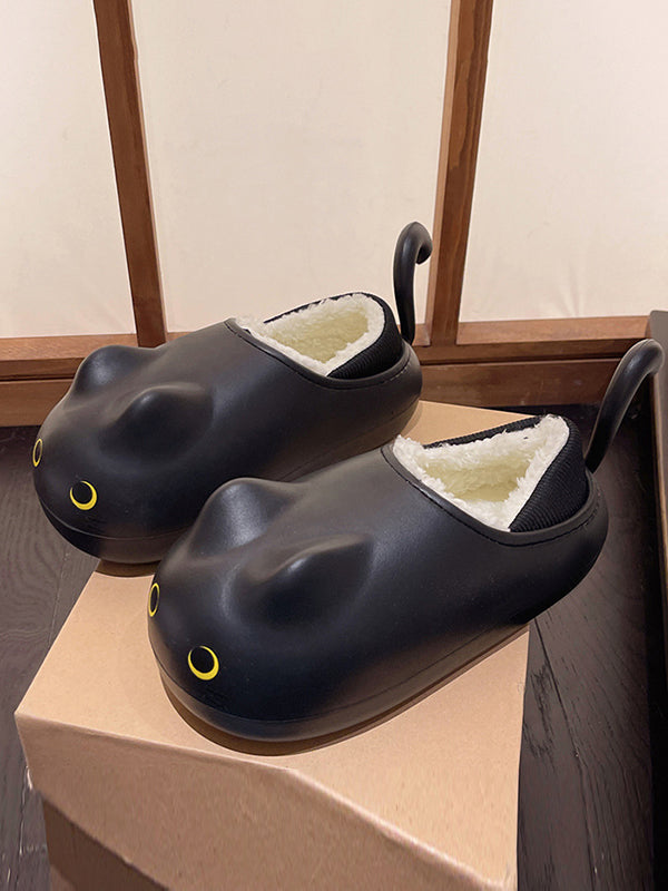 Round-Toe Split-Joint Slippers Platform Shoes