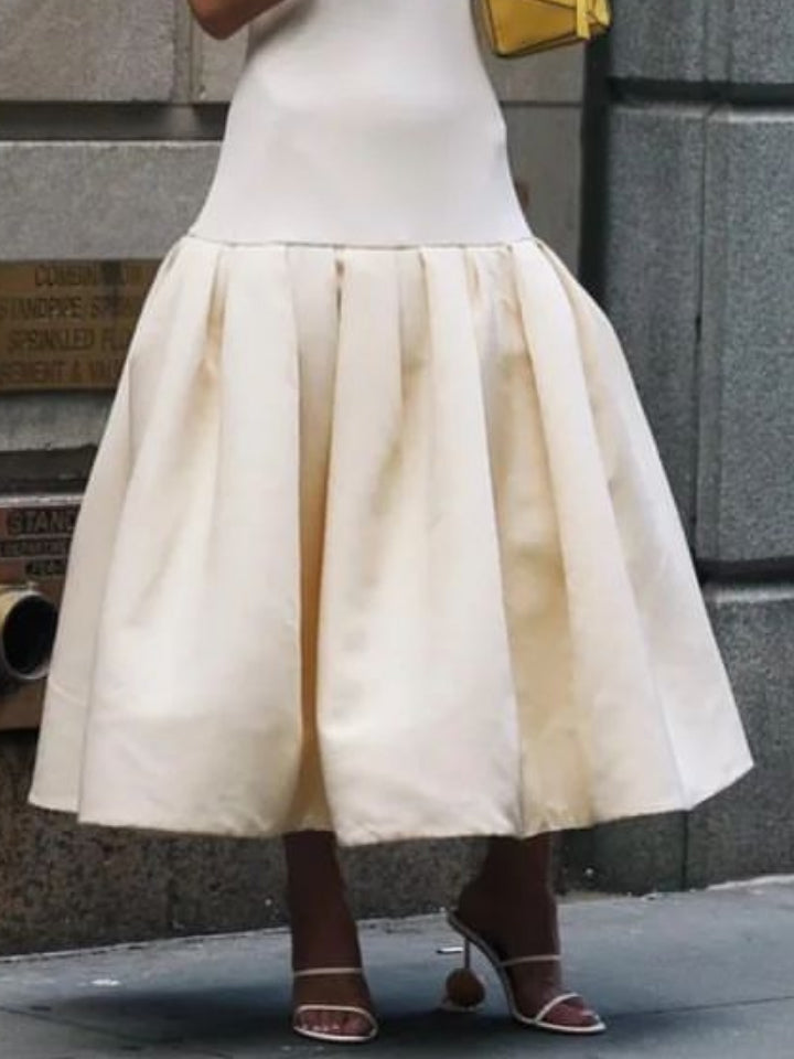Solid Color Split-Joint Skinny Sleeveless U-neck Slip Dress Midi Dresses