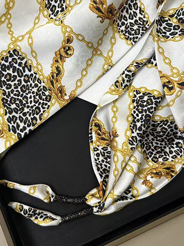Chains Leopard Printed Scarf
