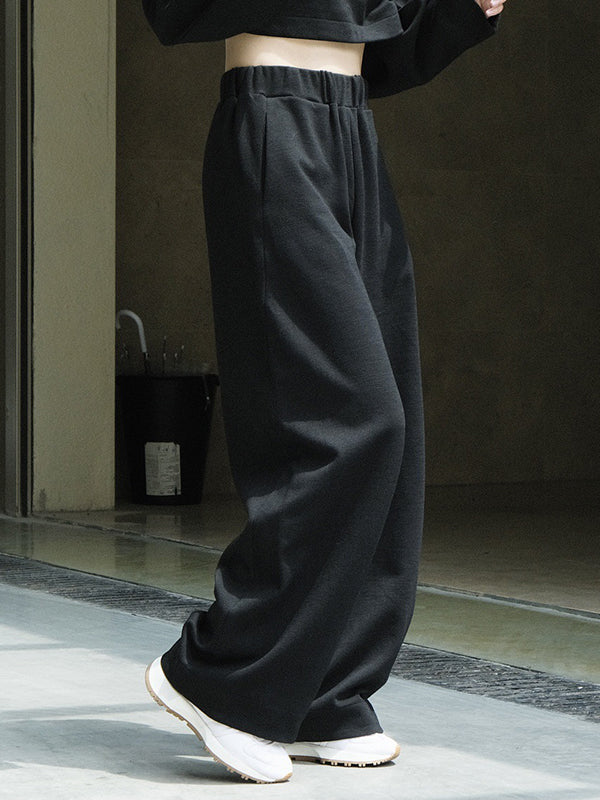 Casual Wide Leg Loose Solid Color Pants