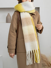 Keep Warm Plaid Tasseled Thick Shawl&Scarf
