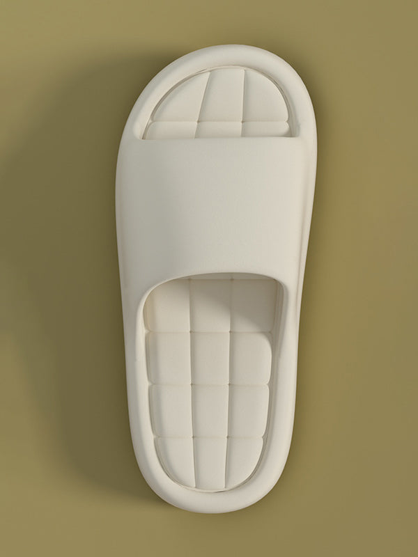 Open Toe Solid Color Slippers Platform Shoes