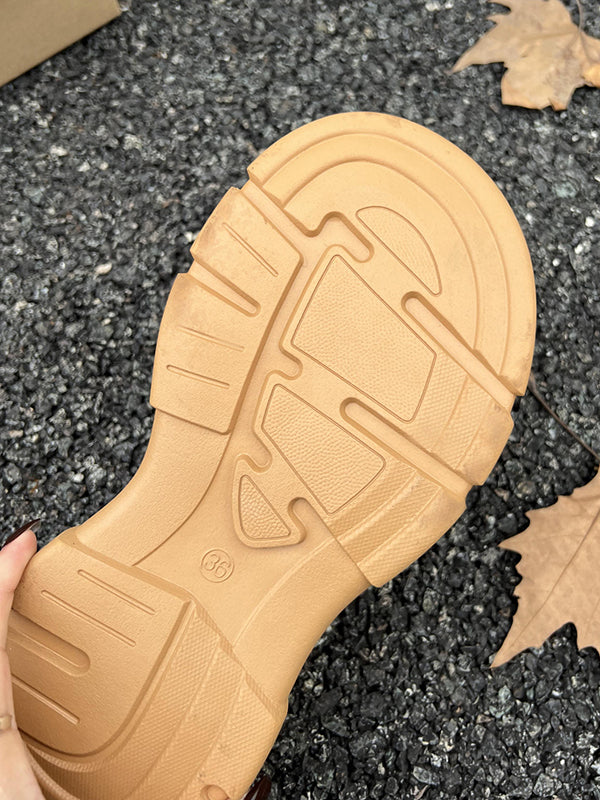 Bowknot Round-Toe Split-Joint Slippers&Mules Platform Shoes