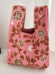 Floral Printed Woven Handbag Bags Accessories