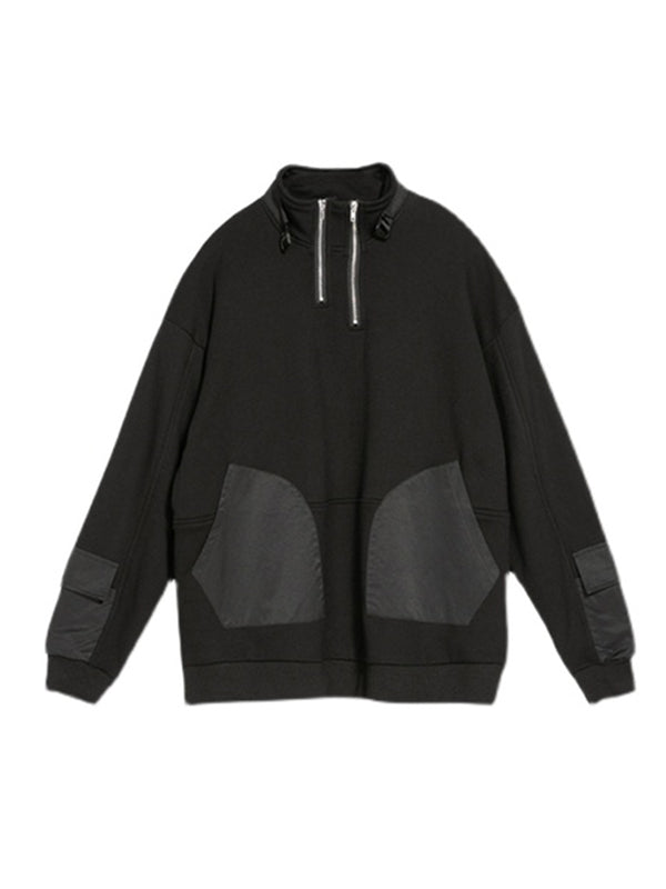 Urban Punk Stand Collar Split-Joint Zipper Sweatshirt