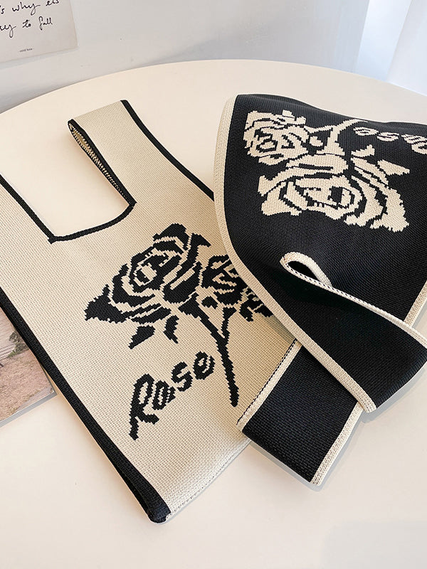 Floral Woven Handbag Bags