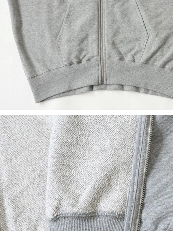 Solid Color Zipper Hooded Long Sleeves High-neck Outerwear Jackets