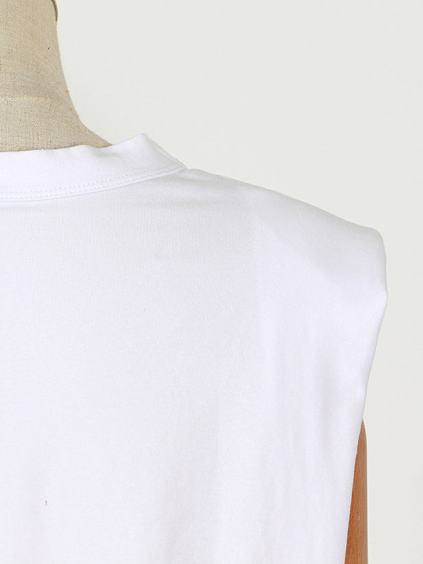Solid Color Sleeveless Loose T-Shirt