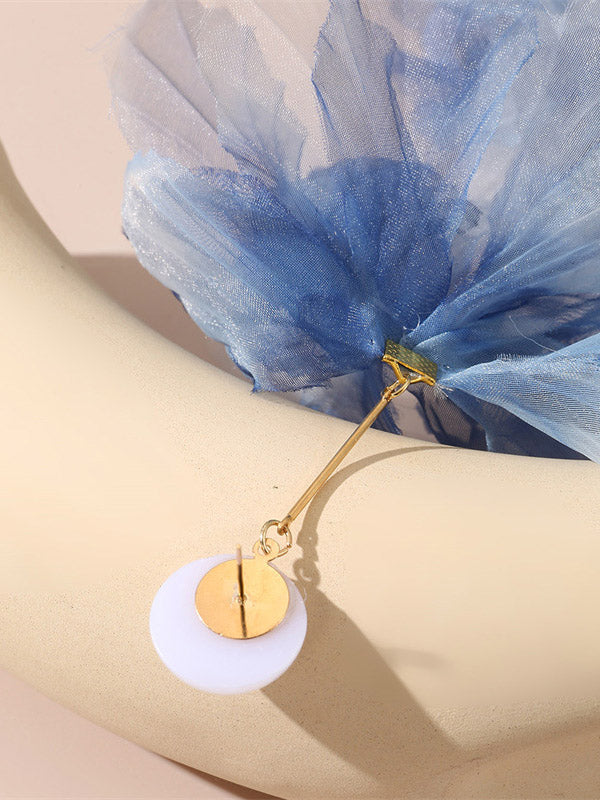 Three-Dimensional Flower Drop Earrings