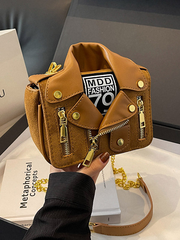 Chains Geometric Zipper Handbags Crossbody Bags Bags