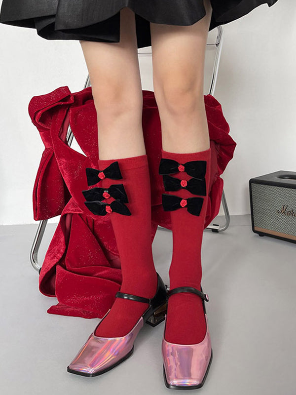 Bowknot Contrast Color Socks Accessories