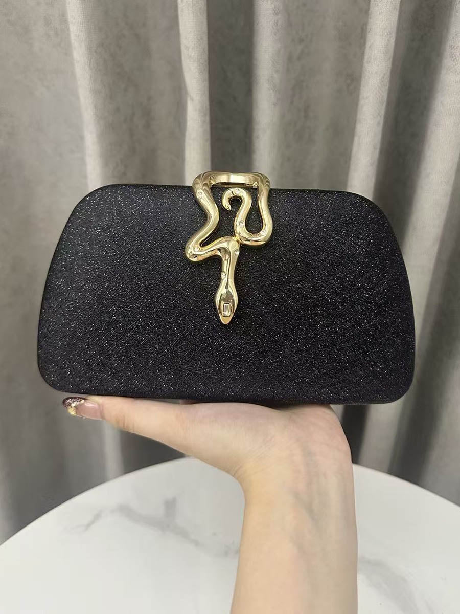 Chains Lock Shiny Irregularity Evening Bags & Clutches Crossbody Bags