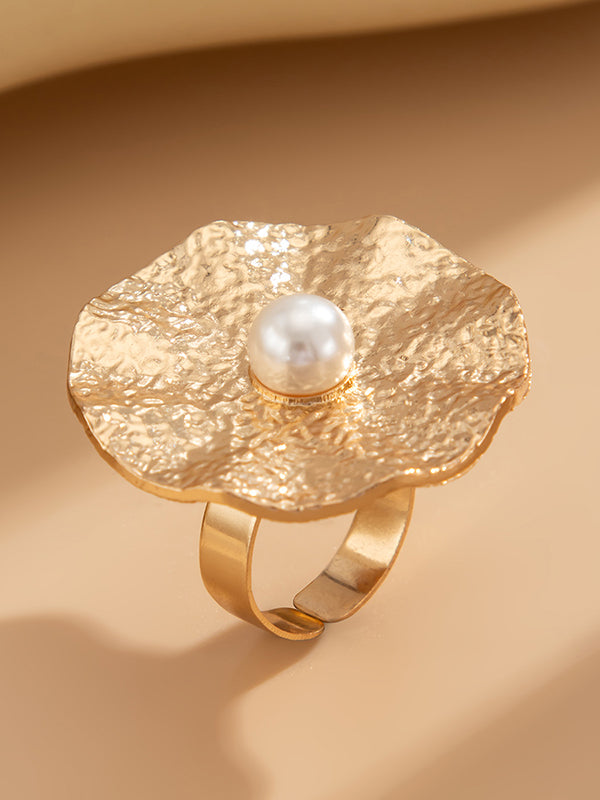 Geometric Pleated Shiny Rings Accessories