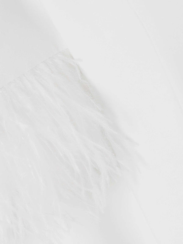 Cape Mermaid Feathers Solid Color Zipper Round-Neck Cape Maxi Dresses