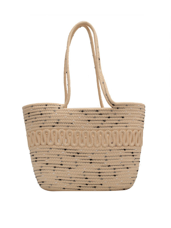 Contrast Color Hollow Polka-Dot Handbags