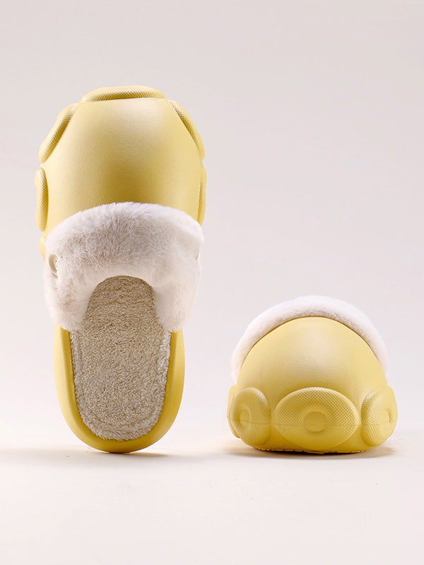 Warm Removable Washable Waterproof Thick-Soled Cotton Slippers