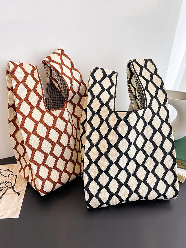 Rhombus Woven Handbag Bags Accessories