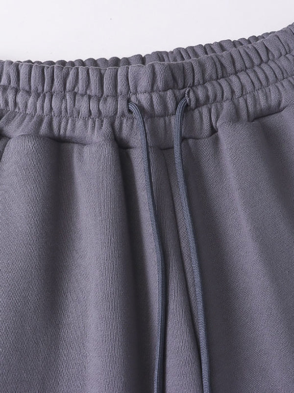 Solid Color High Waisted Wide Leg Casual Pants Bottoms