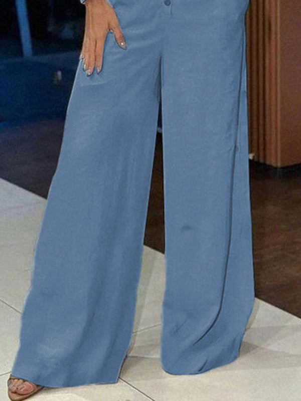 Long Sleeves Wide Leg Split-Joint Jumpsuits