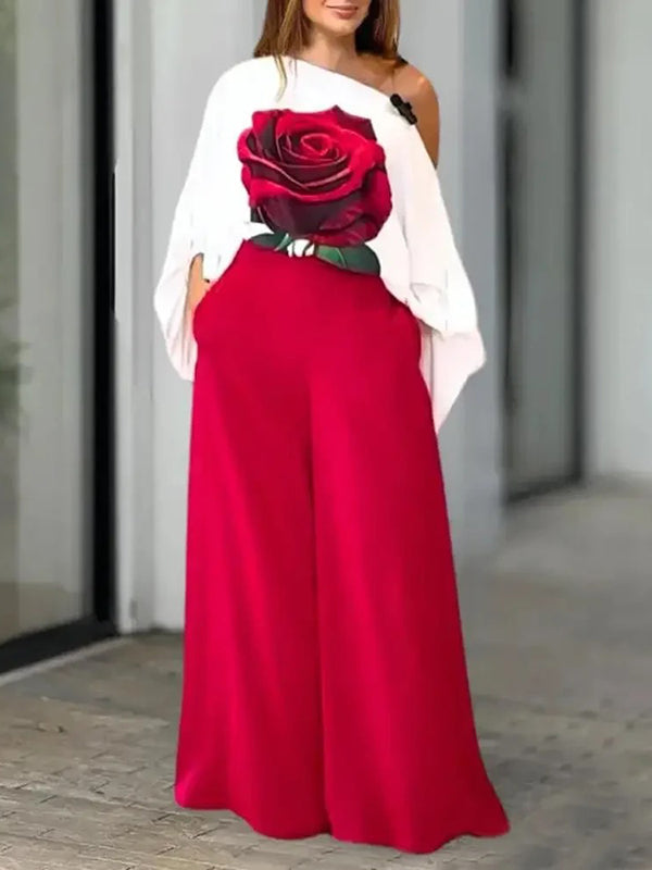 Pockets Solid Color High Waisted Loose Trousers Pants
