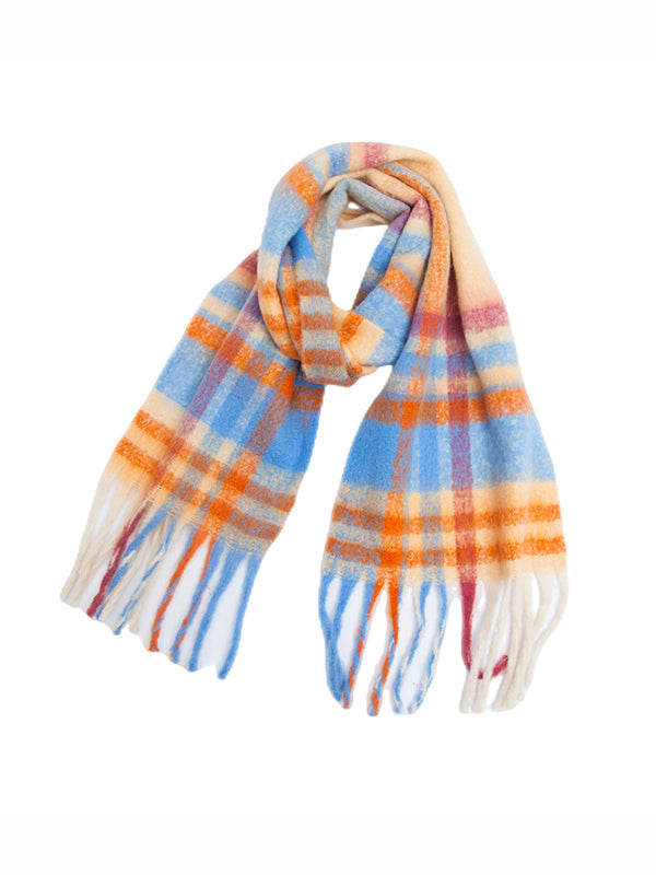 Keep Warm Plaid Tasseled Thick Shawl&Scarf