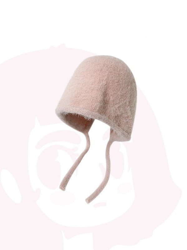 Keep Warm Solid Color Tied Hats&Caps