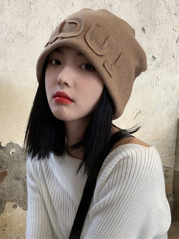 Original Simple 5 Colors Letter Applique Knitting Hat