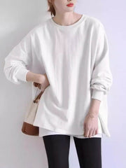 Solid Color Long Sleeves Loose Sweatshirt Tops