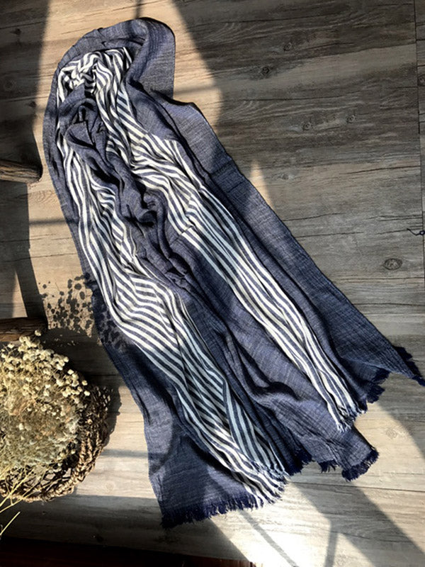 Tassels Stripe Cape Scarf