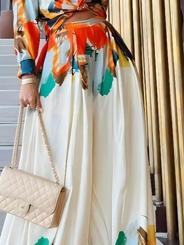 High Waisted Loose Printed Casual Pants Bottoms Trousers