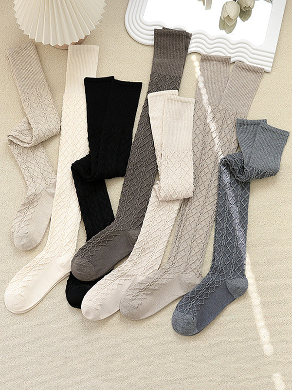 Casual Skinny Split-Joint Solid Color Stockings Accessories
