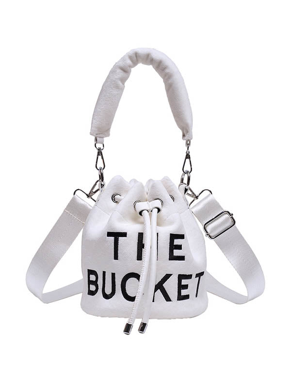 Drawstring Letter Print Handbags Crossbody Bags