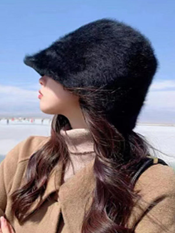 Drawstring Solid Color Split-Joint Hat Bucket Hat