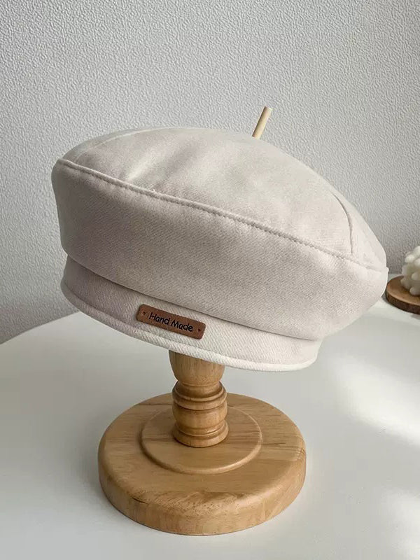 Casual Keep Warm Solid Color Beret Hat